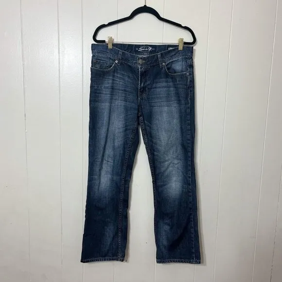 Seven7 Mens Straight Fit Jeans Blue Stretch Denim Size 34x30