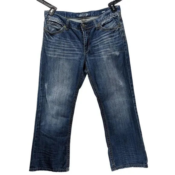 Seven7 Men's Premium Boot Distressed Jeans 36/30