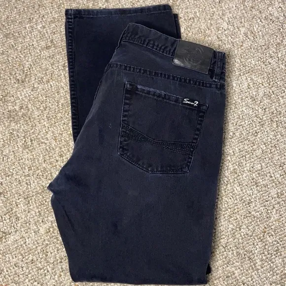 Seven7 Men's jeans Black Straight Denim Cotton 38x34