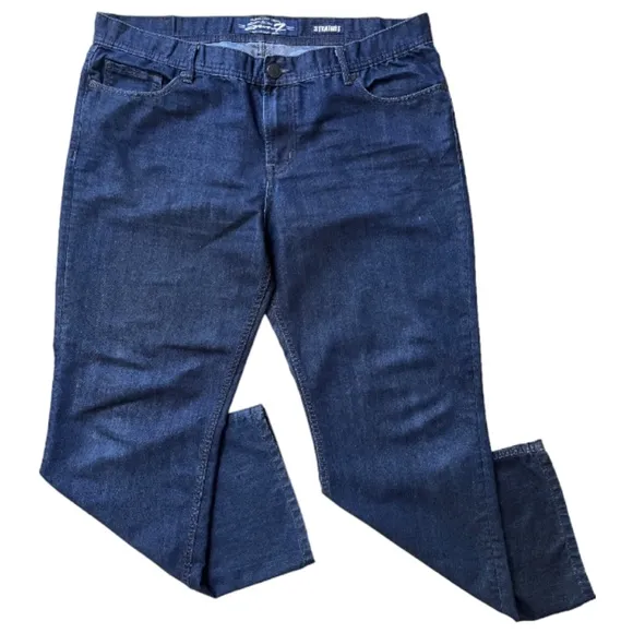 Seven7 Mens Denim Jeans Dark Wash Blue Size 42x31 Straight Leg Great Condition