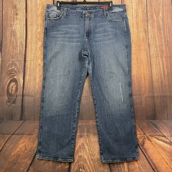 Seven7 Jeans Mens Size 44X31 Blue Straight Fit Distressed Medium Wash Denim