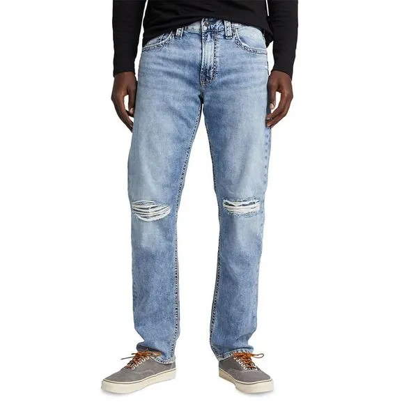 Silver Jeans Co Men's Eddie Relaxed Fit Tapered Jeans Blue Size 32X34
          
      NWT