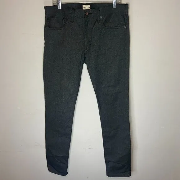 Simon Miller Mens 34x34 Twill Jeans Black Thick Slim Leg Pockets Casual Everyday