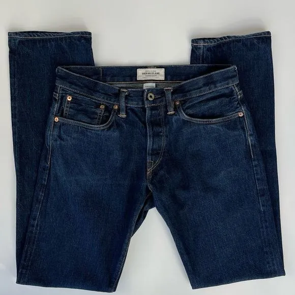 Simon Miller M002 Slim dark Wash Selvedge Straight Leg Jeans - 31x34