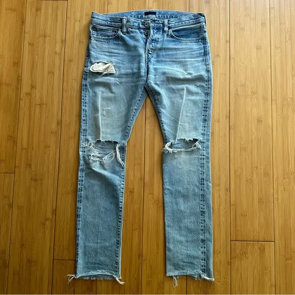 Simon Miller Distressed Light Wash Skinny Jeans