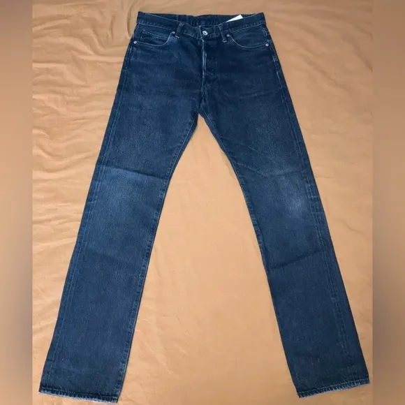 NWT Stevenson Overall Co. La Jolla 727 Slim Tapered Charcoal Black Jeans 29Wx32L