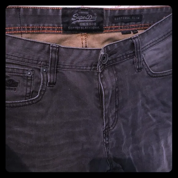 SuperDry Slim Fitting Grey Denim