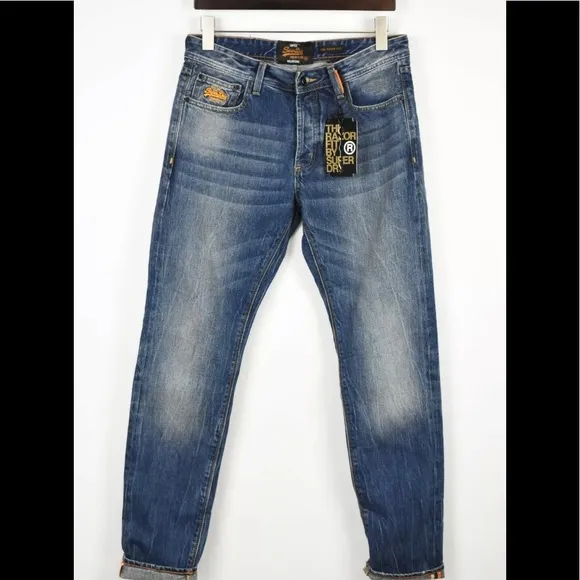 SUPERDRY SELVEDGE THE RAZOR FIT Men's W31/L32 Blue Buttons Jeans 43912_GS
          
      NWT