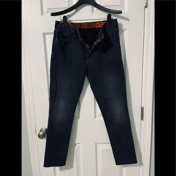 MEN'S SUPERDRY TRAVIS SKINNY JEAN MEDIUM BLACK WASH US SIZE 32 X 27