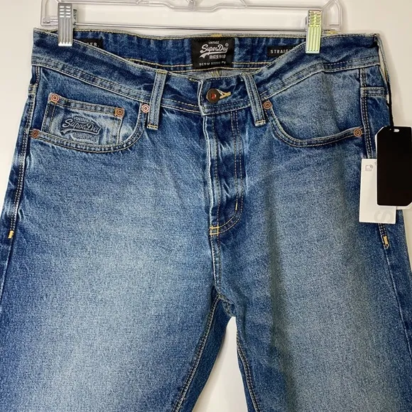 NWT Vintage SuperDry Men’s W32/L30 Officer Straight DenimGoods Japan Blue Jeans
          
      NWT