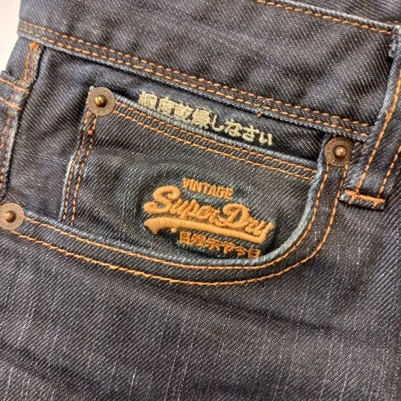 Super Dry waxed denim skinney jeans size 30×32