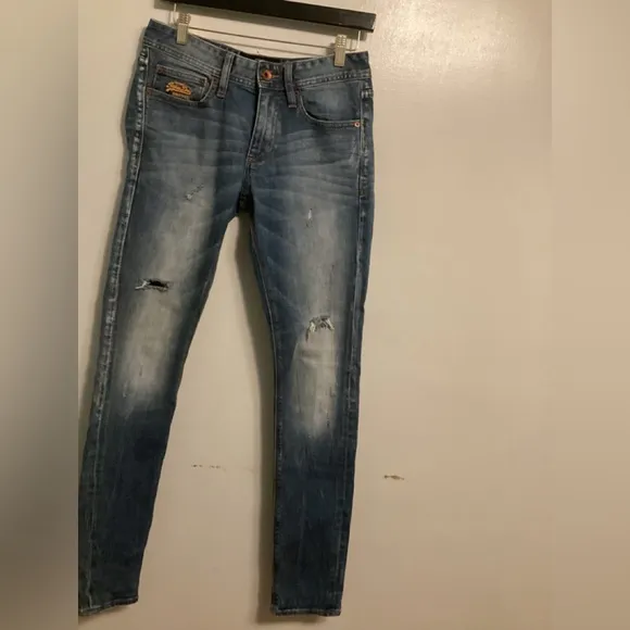 Vintage Super Dry skinny distressed jeans