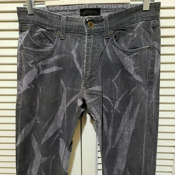 Superfine waxed coated denim jeans