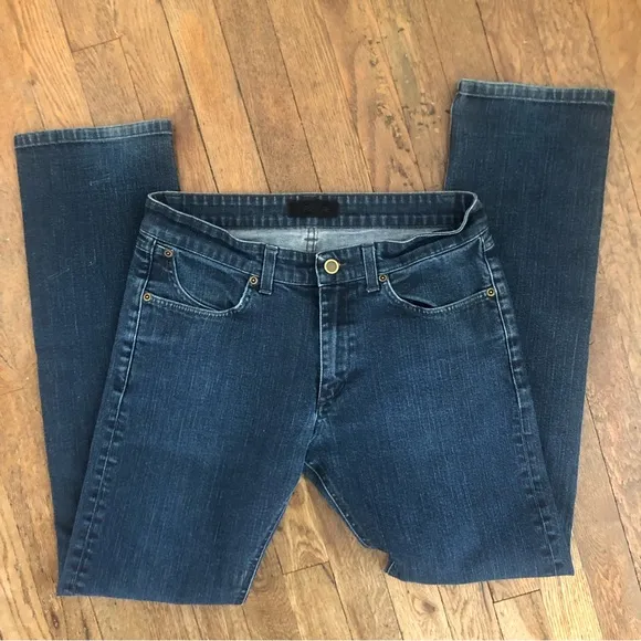 Superfine Straight Leg Jeans in Blue Sz 32