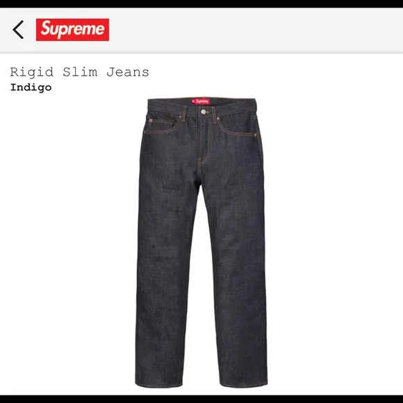 NEW UNWORN SUPREME DARK WASH JEANS SIZE 34