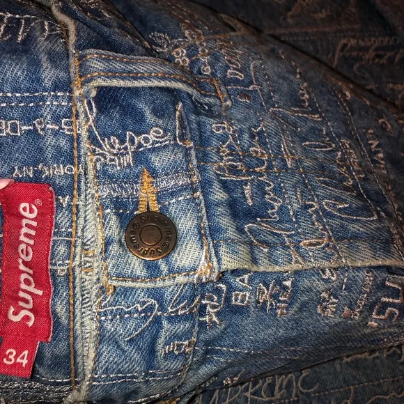 Supreme checks Embroidered jeans