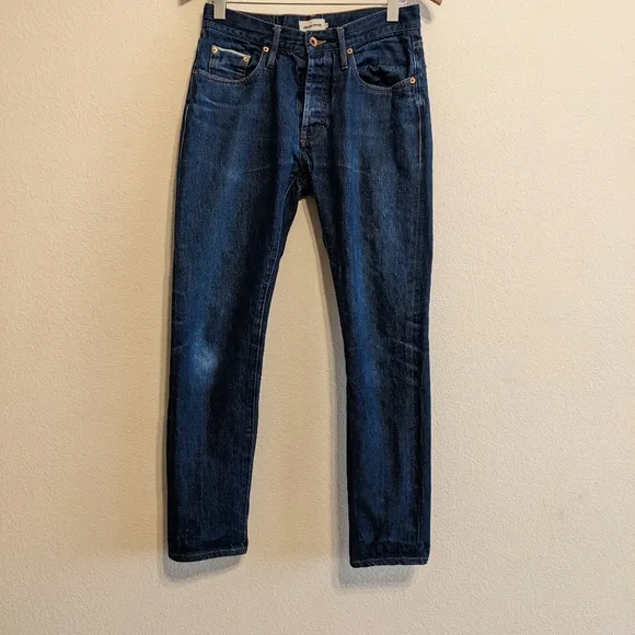 Taylor Stitch Mens 29x31 Button Fly Dark Wash Slim Fit Denim Selvedge Jeans
