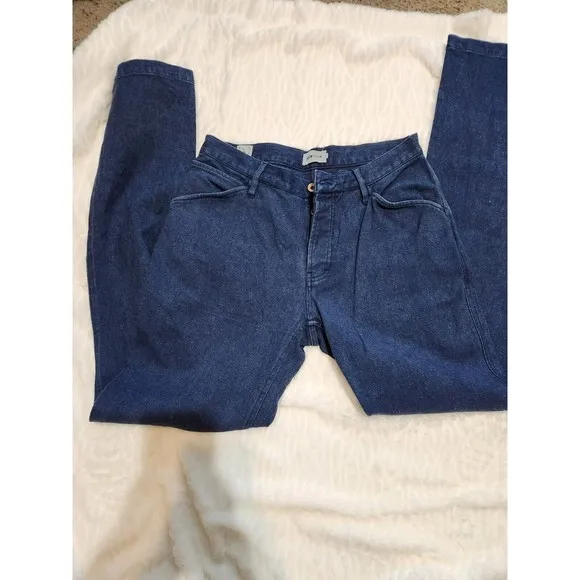 Taylor Stitch Boss Duck Canvas Camp Pant 32 Button Fly Blue HempBlend EUC