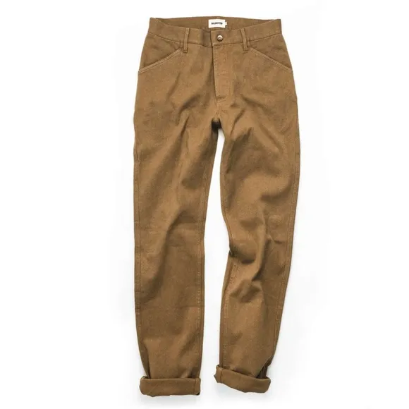 Taylor Stitch camp pant in British Khaki Boss duck 34 unhemmed