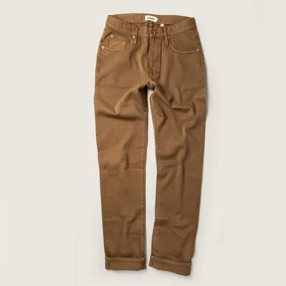 NWOT Taylor Stitch Cahoots Stetson The Democratic All Day Oak Brown Jeans 30W