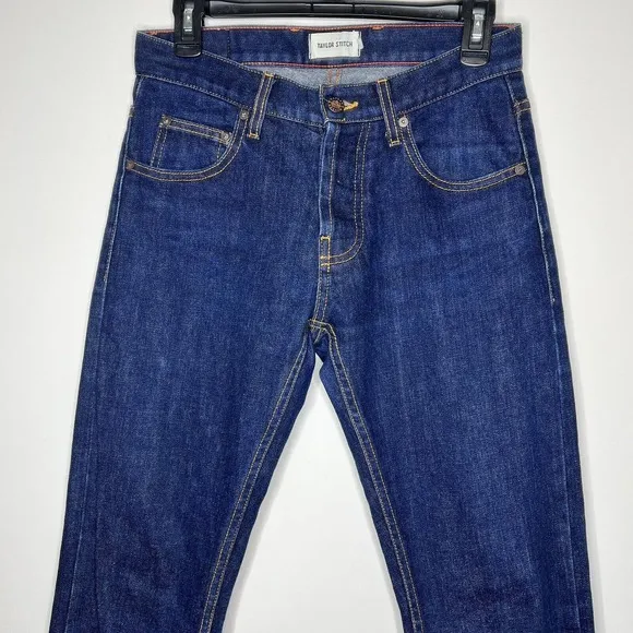 Taylor Stitch Men’s Slim Jeans Buttonfly Dark Wash Demin Measures 28 x 32 EUC