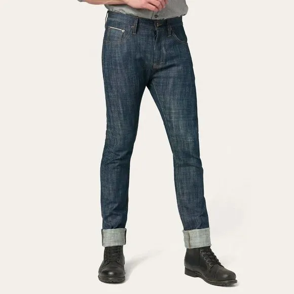 NWOT Taylor Stitch Stetson Slim Jean Waist 34 in Natural Blue Selvage Mid Wash