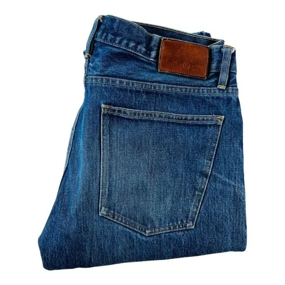 Taylor Stitch Blue White Oak Cone 5 Pocket Cotton Denim Jeans Mens Size 36X36