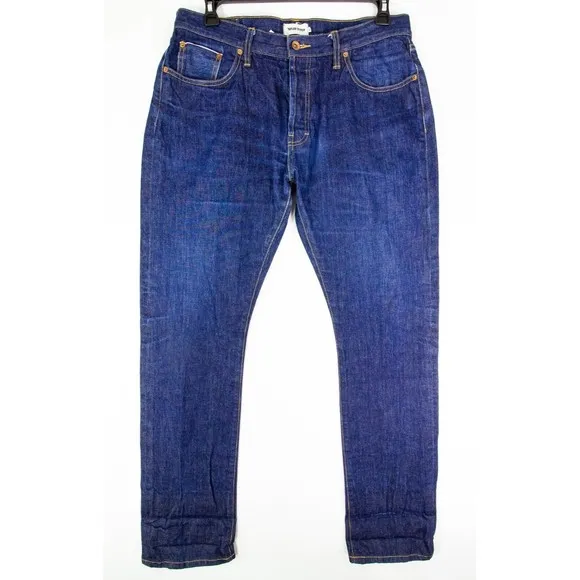 Taylor Stitch Slim Selvedge Jeans Medium Dark Wash Men's Size 36 Midrise Blue