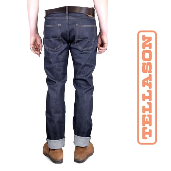 TELLASON Knee Distress White Oak  Cone Denim Selvage Edge 32