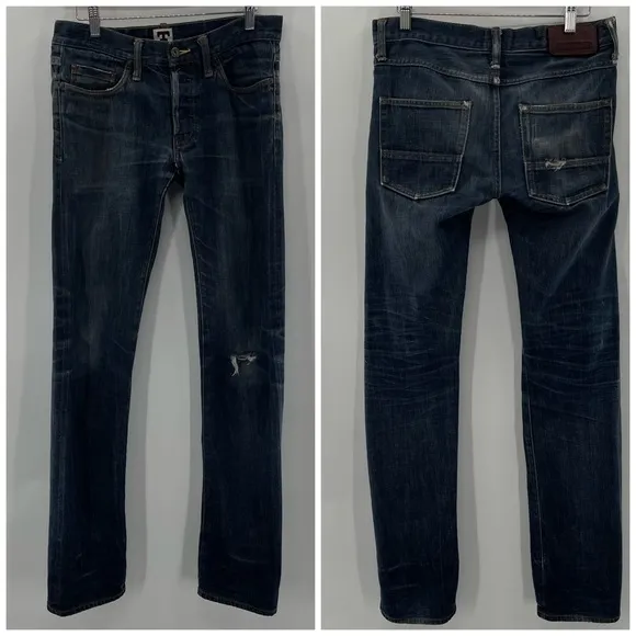 Tellason Distressed Straight Leg Button Fly Jeans Size 29