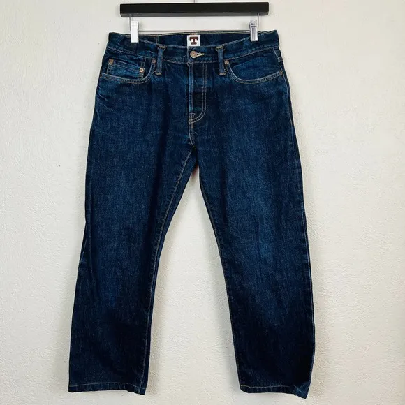 Tellason Jeans White Oak Cone Denim Selvedge Button Fly Jeans Dark Wash - 32