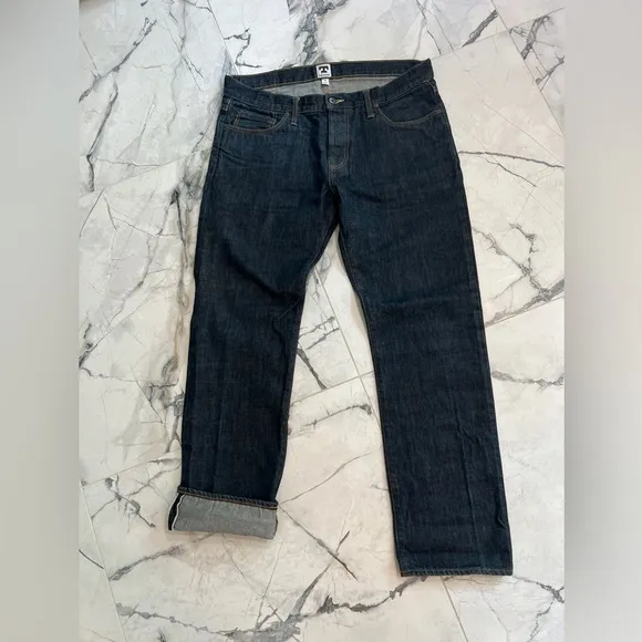 Tellason John Graham Mellor Slim Straight Selvedge jeans, worn just once.
