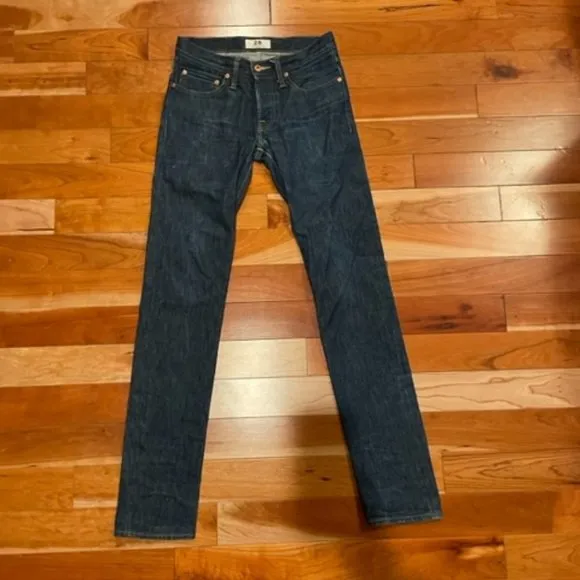 Tellason Stock USA Raw Denim Blue Jeans Size 28 Mens