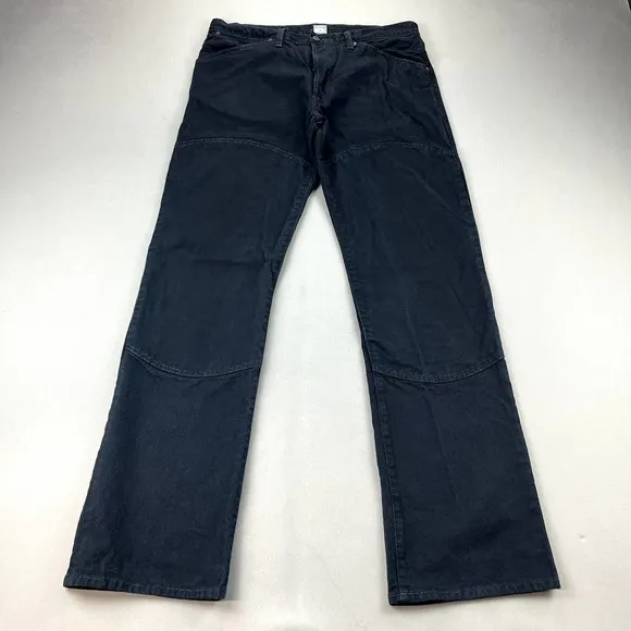 Tellason Smith+Butler Jeans Mens 36 Black Denim Straight Leg Double Knee Utility
