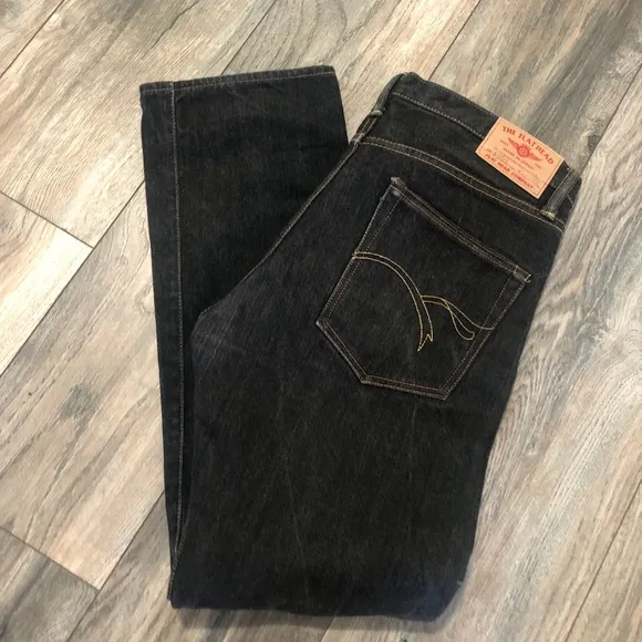 THE FLAT HEAD Bootcut Denim Jeans 4001 Men’s 34 x 30 Dark Blue.