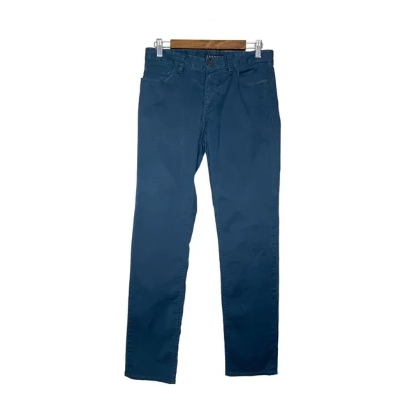 Theory 30 Mens Blue Dark Wash Cotton Stretch Pockets Denim Straight Leg Jeans