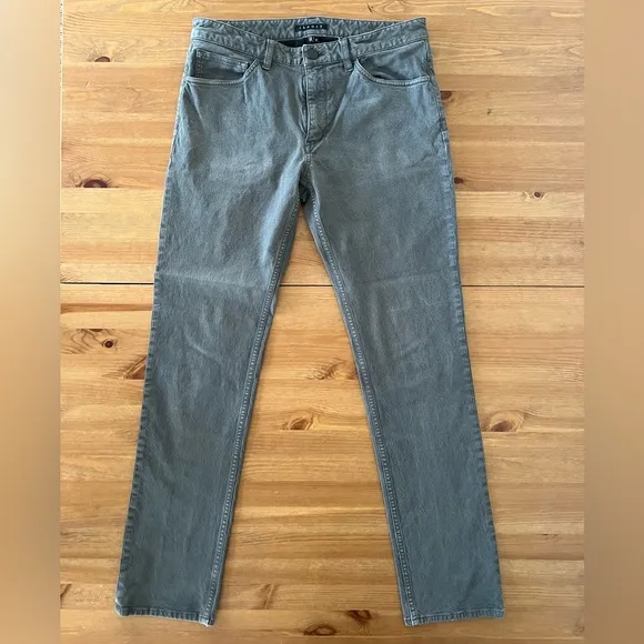Theory Mens Dark Green Stretch Jeans 32x31