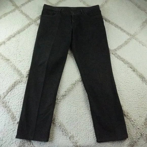 Theory Haydin Slim Straight Jeans Mens 36x30 Black Denim Button Fly