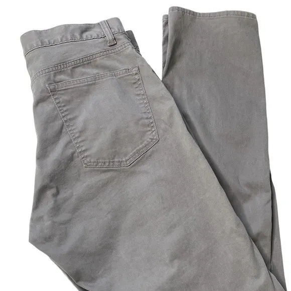 Theory Haydin Gray Straight Leg Sateen Pant Jeans Soft Stretch Size 33