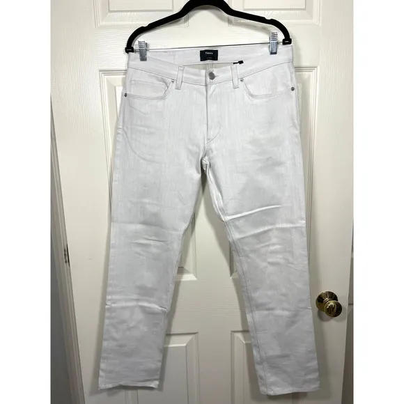 Theory Raffi Men’s Je Z Plaster White Denim Jean Pants sz 33 Made in Turkey