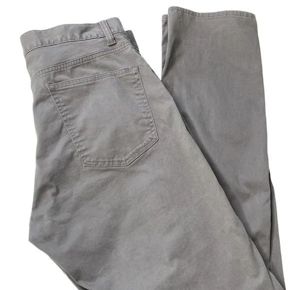 Theory Haydin Gray Straight Leg Sateen Pant Jeans Soft Stretch Size 33