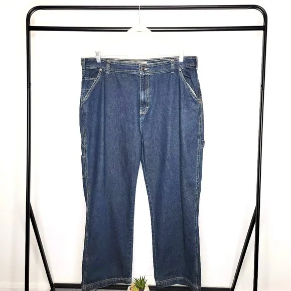 Timberland Vintage 90s Men's Dark Blue Wash Carpenter Jeans Size 40