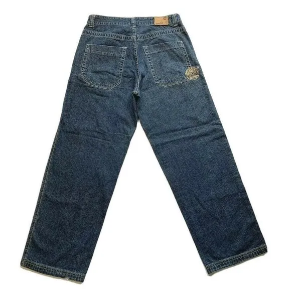 Timberland Baggy Relaxed Jeans Mens 34x32 Straight Hip Hop Skater Dark Denim