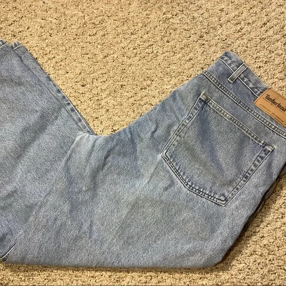 Vtg Y2K Mens Timberland Jeans Light Wash Loose Baggy 40x30.