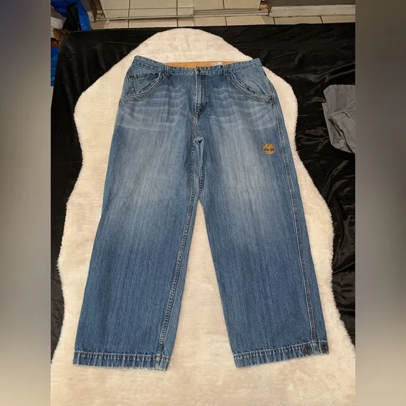 Timberland Outdoor Mens Blue Straight Jeans Size 44x31 Cotton Pants