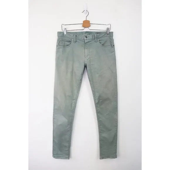 Todd Snyder Slim Fit 5-Pocket Chino Jeans Stretch Denim Light Blue Green 30x34