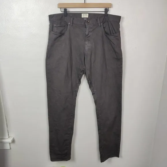 Todd Snyder Jeans Men's 36x34 Slim Fit Gray Brown Taupe Stretch Pants Zip Fly