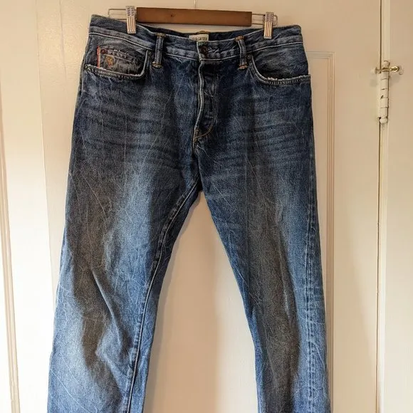 SLIM FIT SELVEDGE MADE IN USA JEAN IN RIVERSIDE WASH 32/32