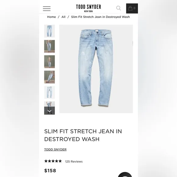 Todd Snyder Slim Fit jeans size 36x34