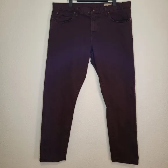 Todd Snyder Stretch 5-pocket Chino Jeans in Maroon size 36x32